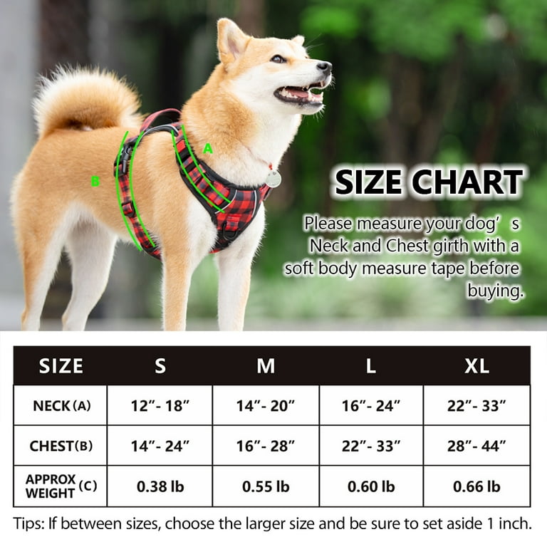 PoyPet Dog Harness Release at Neck No Pull Pet Harness with Easy Control Handle Adjustable Reflective No Choke Soft Pet Oxford Vest for Small Medium