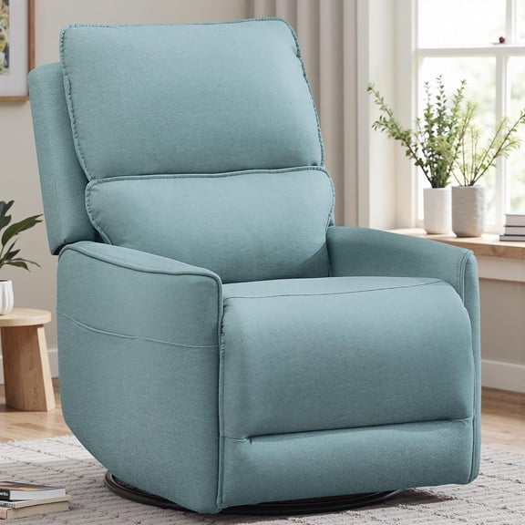 Recliner Chair 360 Swivel Rocker Recliner Chairs for Adults, Small Recliners for Small Spaces, Upholstered Nursery Chairs with Side Pockets, Glider Rocking Chair for Living Room, Nursery Room