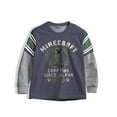 thumbnail image 3 of Minecraft Creeper Boys 2-Piece Jersey Set, Long Sleeve Active Mesh T-Shirt & Jogger Pants Bundle for Kids (Sizes 4-16), 3 of 10