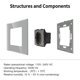 thumbnail image 3 of Toma de corriente simple gris 16Amp vidrio Tomas schuko Toma de pared con contacto de protección de empotrar-86mm, 250V, 1 compartimento JFHHH pequeña, 3 of 5