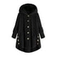 thumbnail image 1 of ICHUANYI Clearance Women Plus Size Button Plush Tops Hooded Loose Cardigan Wool Coat Winter Jacket(Black, XXL) ICHUANYI WER2023080709188, 1 of 7