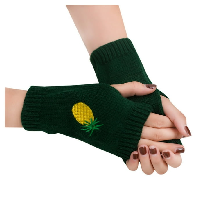 CHGBMOK Winter Gloves Women Girl Knitted Arm Fingerless Keep Warm Winter  Gloves Soft Warm Mitten on Clearance