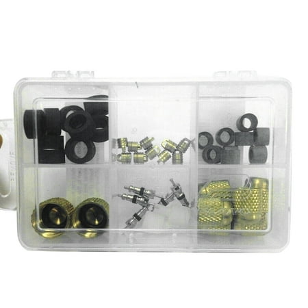 

Refrigerant Charging Hose Caps Cores 1/4 3/8 Inch Seal Gaskets Repair Tool Kit