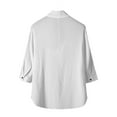 thumbnail image 3 of Lovskoo Shirts for Men V Neck Half Sleeve Casual Solid Color Ice Silk Blouses Vacation Beach Summer Tops White, 3 of 4