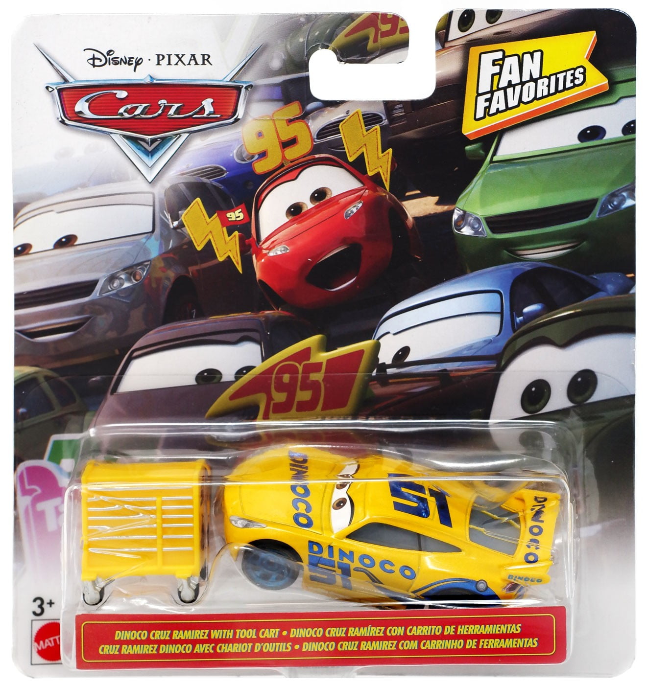 Disney Cars Dinoco Cruz Ramirez Collectible Racecar Automobile Toys Based on Cars Movies for Kids Age 3 and Older Multicolor Miniature 