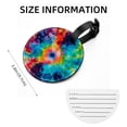 thumbnail image 5 of tie dye8 2pcs PU Leather Round Bag Tags with Privacy Cover and Name ID Tag - Suitcase Tags for Travel Luggage, Handbags, Backpacks, School Bags, 5 of 6