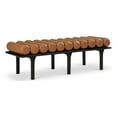 thumbnail image 1 of Meridian Furniture Landon Cognac Vegan Leather Bench, 1 of 17