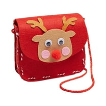 Christmas Deer Mini Backpack, Small Festive Gift Bag with Drawstring for Candy & Toys, Stocking Stuffer for Kids, Party Favor，D