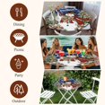 thumbnail image 7 of Navy Blue Christmas Snowman Round Tablecloth, Fitted Table Cover with Elastic for 36"-44" Round Tables, Xmas Tree Snowflake Botanical Table Cloth Outdoor Indoor Dinning Party Waterproof Tablecloths, 7 of 7
