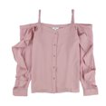 thumbnail image 1 of bar III Womens Solid Button Down Blouse, Pink, XX-Small, 1 of 2
