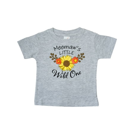 

Inktastic Meemaw s Little Wild 1 with Beautiful Sunflower Gift Baby Boy or Baby Girl T-Shirt