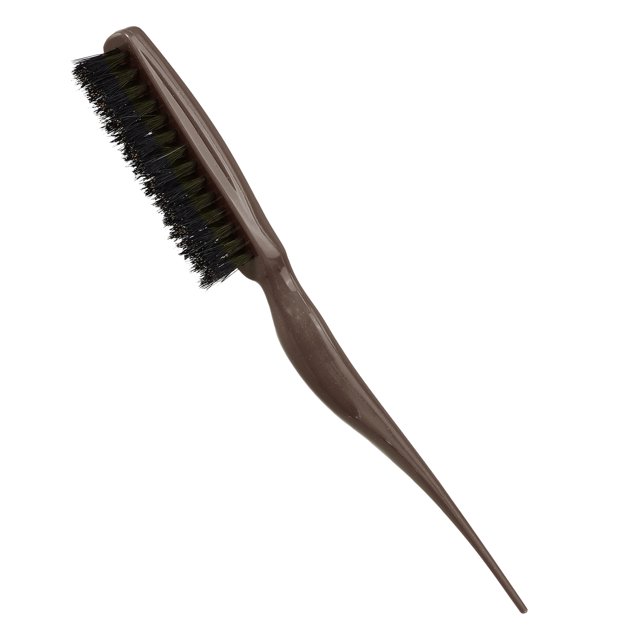 Unique Bargains Nylon Teasing Brush Three Row Salons Teasing Brush for Styling Backcombing Brown 8.86' Length