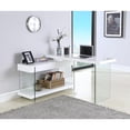 thumbnail image 2 of Chintaly Imports Motion Home Office Desk - Gloss White/Clear, 2 of 8