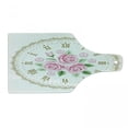 thumbnail image 1 of Shabby Flora Cutting Board, Vintage Clock Face Roses Roman Numbers Antique Vintage Style, Decorative Tempered Glass Cutting and Serving Board, Wine Bottle Shape, Dark Khaki Pale Pink, by Ambesonne, 1 of 1