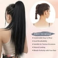 thumbnail image 6 of Claw Clip in Ponytail Extension 20 Inch Long Straight Synthetic Hair Extension for Women Girls, 6 of 10