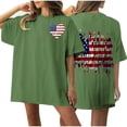 thumbnail image 2 of Fiudx Ofertas Flash Del Día Solo En Línea Camiseta de Manga Corta con Cuello Redondo y Estampado Informal En La Parte Delantera y Trasera Del Día de La Independencia para Mujer, 2 of 5