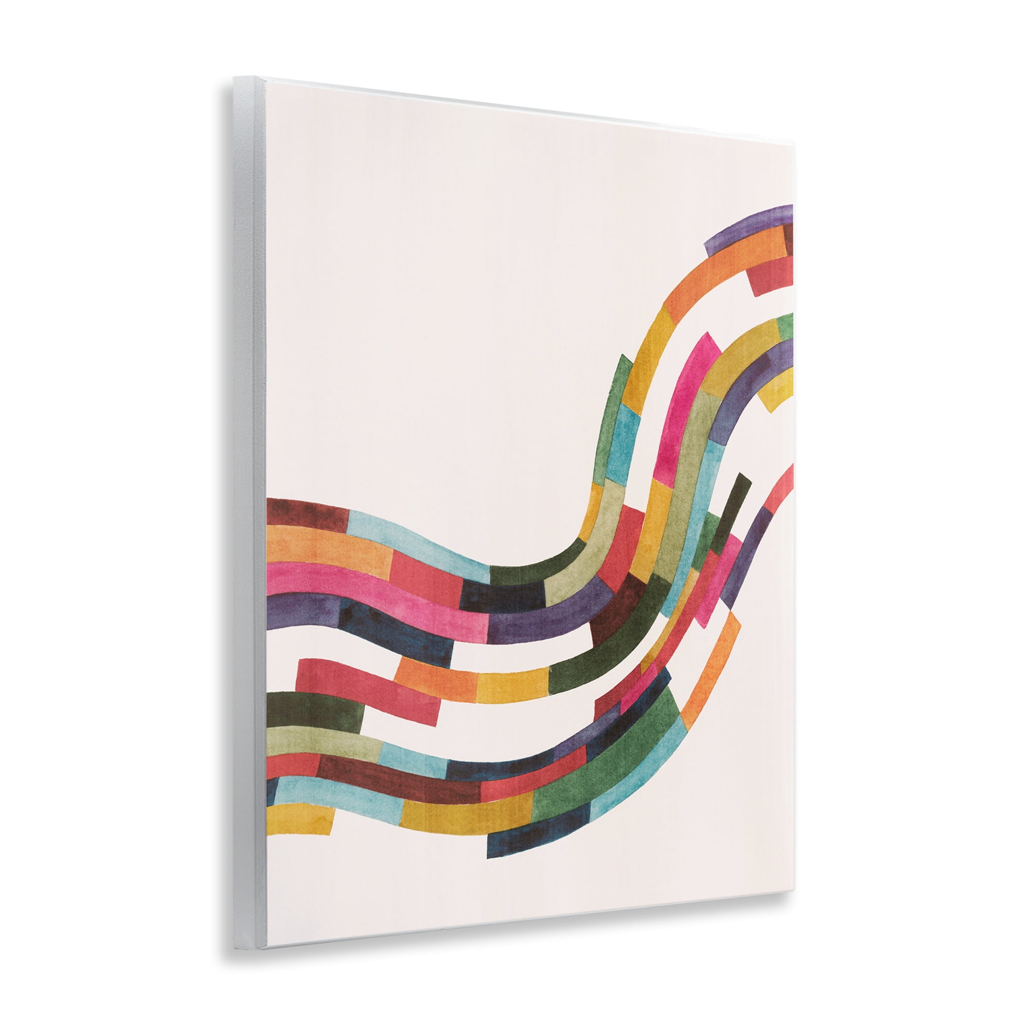 Stupell Industries Curved Geometric Wave Abstract Painting Unframed Art Print Wall Art, 11 x 14