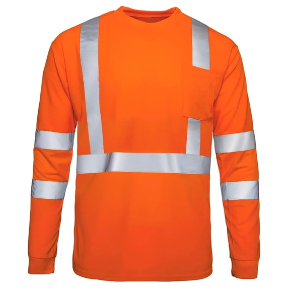 REZUOFI Mens Safety Long Sleeve Shirt Reflective Mesh Breathable Loose Fit for Construction Work