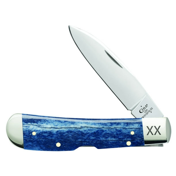 Case xx Smooth Navy Blue Giraffe Bone Tribal Lock Stainless Pocket