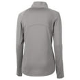 thumbnail image 3 of Women's Cutter & Buck  Gray Los Angeles Rams Helmet Logo Adapt Eco Knit Stretch Recycled Half-Zip Pullover Top, 3 of 3