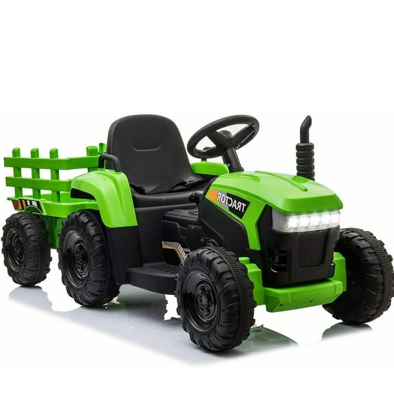 Hikiddo 12V Battery Powered Kids Ride on Tractor with Trailer & Bluetooth