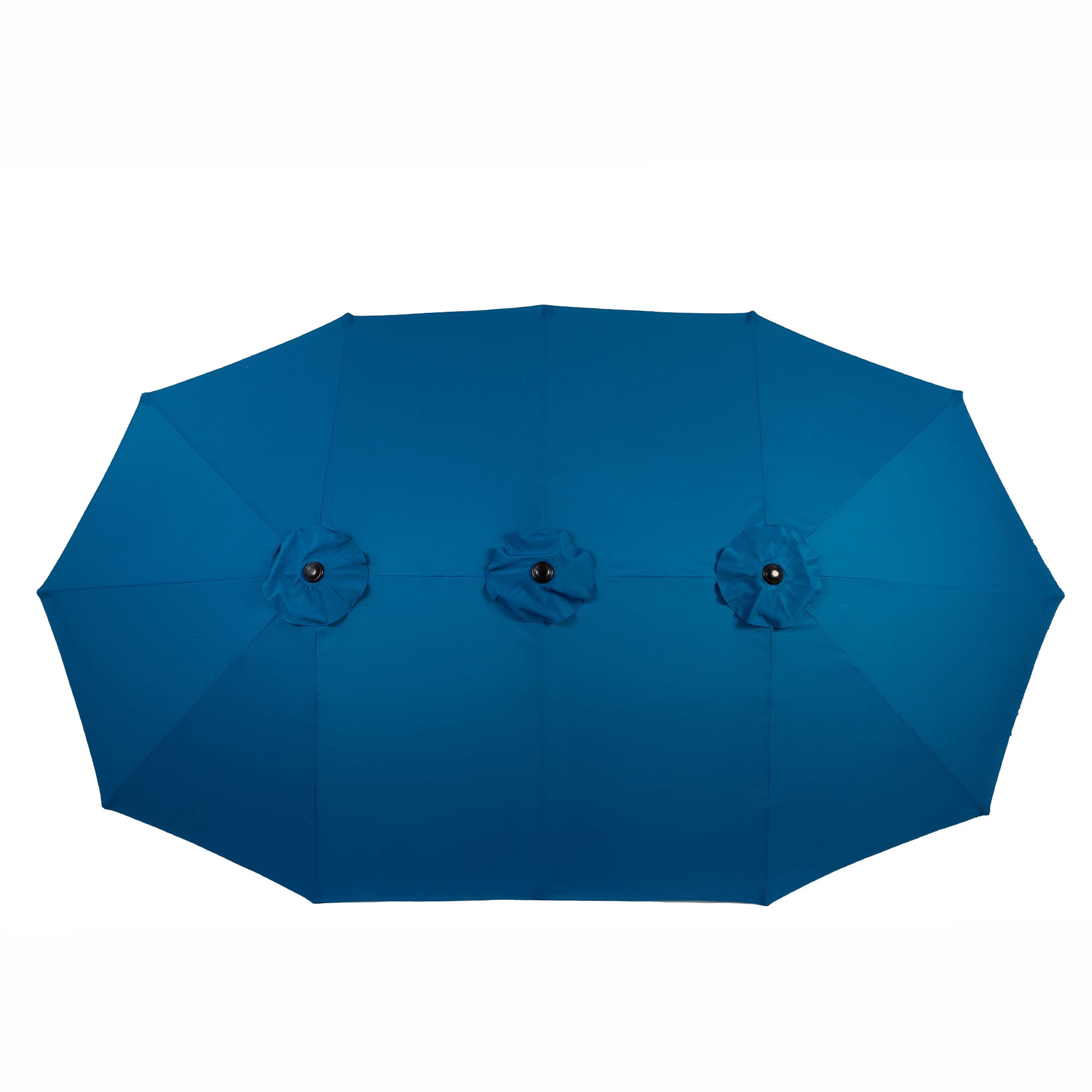 15FT Patio Umbrella, Double-Sided Umbrella for Outside Pool Crank Design, Navy Solar Umbrella w/12pcs Steel Ribs