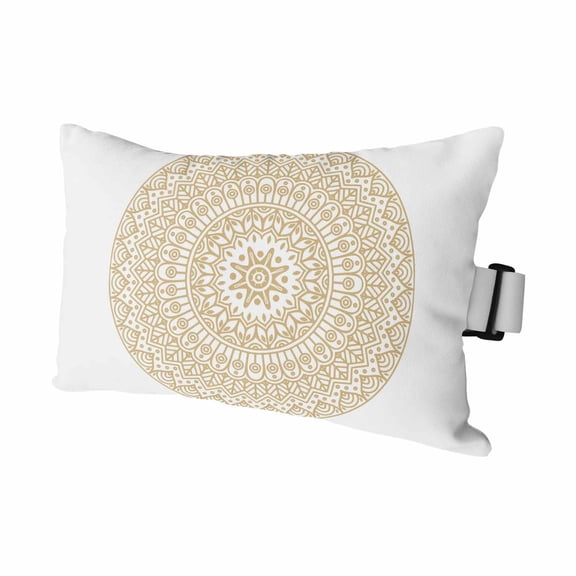 Beige Boho Outdoor Pillows for Chaise Lounge Chair Waterproof Lumbar Pillows with Insert&Strap Beach Headrest Pillow Retro Farmhouse Ethnic Abstract Geometric Art Pillow for Patio Pool 11"x16"