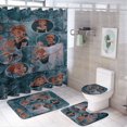 thumbnail image 1 of Juego de 4 cortinas de ducha Anna con alfombrillas antideslizantes, tapa de inodoro y alfombrilla de baño, cortina de ducha impermeable con decoración de dibujos animados para baño con 12 ganchos, 72, 1 of 8