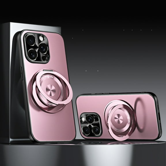 3-in-1 [Magnetic KickStand Ring Holder] for iPhone 13 Pro Max, Phone Case Compatible with MagSafe, Phone Case with Stand Military Shockproof Anti-fall Protective Magnetic Cover,Pink