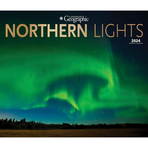 Wyman Publishing Canadian Geographic Northern Lights 2024 14x24 Inch Deluxe Wall Calendar