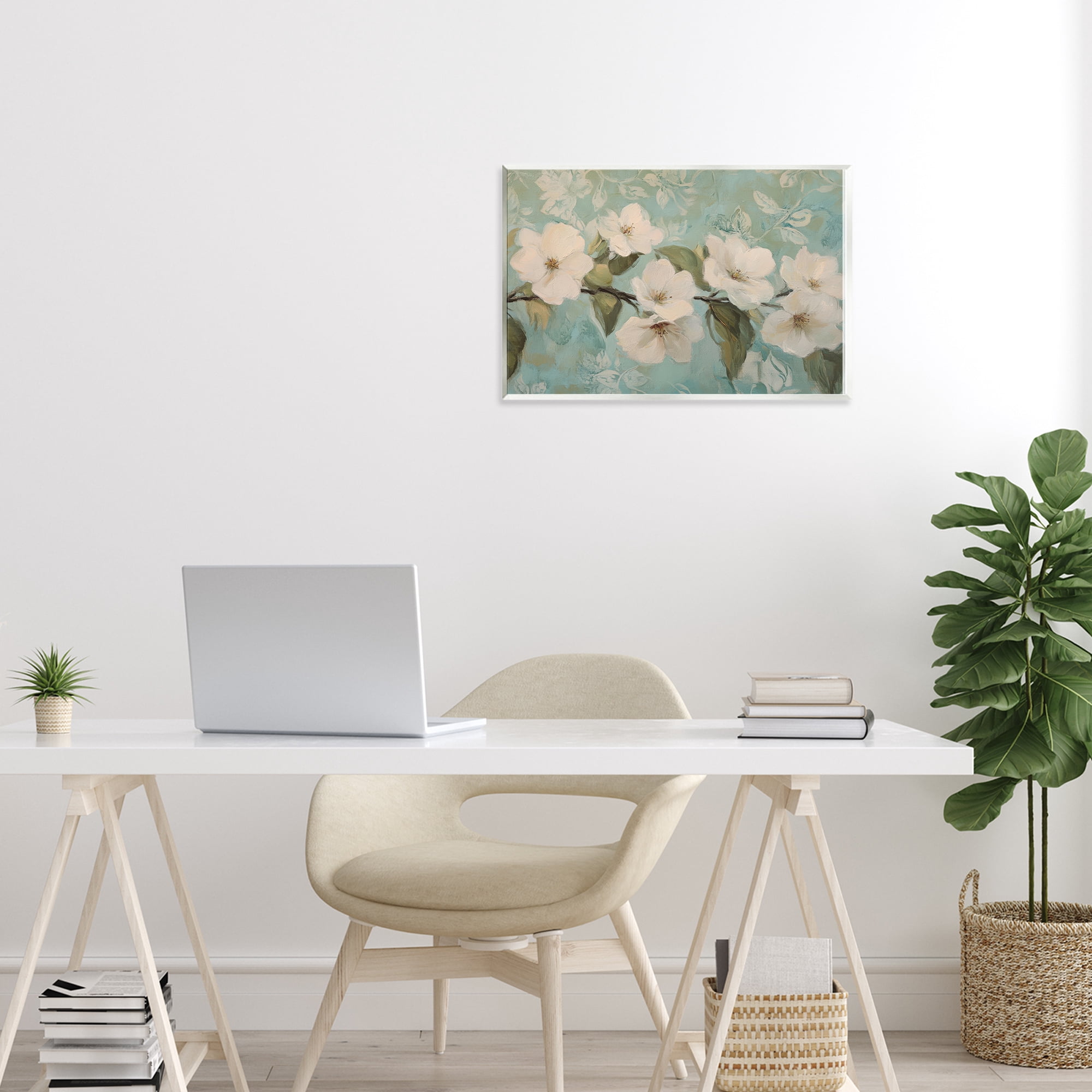 Stupell Industries Serene Flower Branch Blooms Wall Plaque Art, design by Petal Prints Design