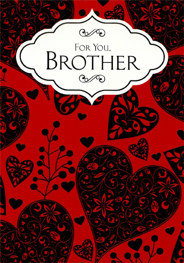 Designer Greetings Black Hearts On Red Brother Valentine S Day