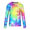 thumbnail image 5 of Awdenio Shirts for Men Tie Dye Print Graphic T Shirt Long Sleeve Spring T-Shirt Novelty Casual Tee, 5 of 5