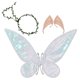 thumbnail image 1 of Sonducket Hada elfo lindo disfraz de Halloween Cosplay ala de Ángel brillante vestido colorido de flores pendientes accesorios de fotografía Disfraces de disfraces Blanco 60*48cm, 1 of 6