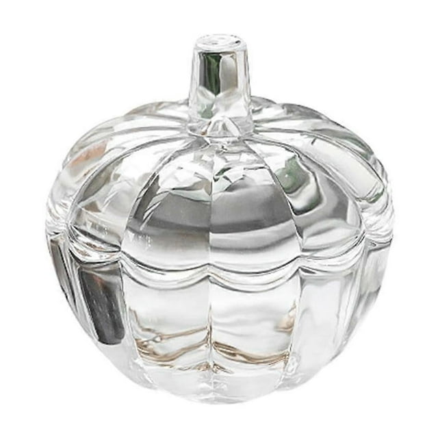 Glass Sugar Jar Cover, Halloween Pumpkin Decorative Food Storage Boxes Sugar Wedding Cookie Buffet Buffet Kitchen Bowl Christmas Desk CenterPieces