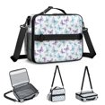 thumbnail image 5 of Butterfly and Blue Purple White Pattern Insulated Lunch Bag with Shoulder Strap and Bottle Holder,Bento School Lunch Bag Box,11x9.5x3.5 Inches, 5 of 5
