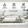 thumbnail image 6 of vidaXL King Bed Frame, Faux Leather Upholstered Platform Bed Frame, White, No Mattress, 6 of 10