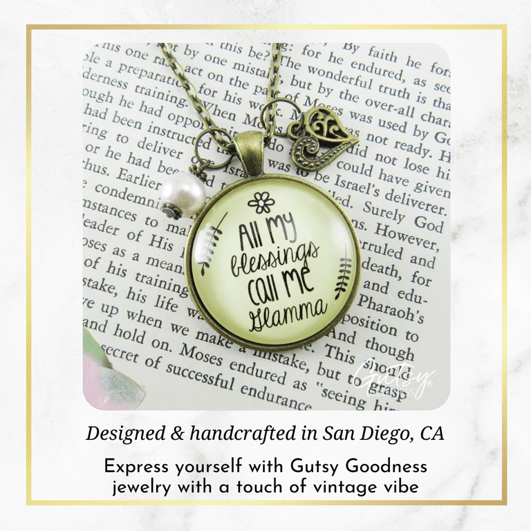 Glamma My Blessings Grandmother Necklace Gutsy Goodness Female