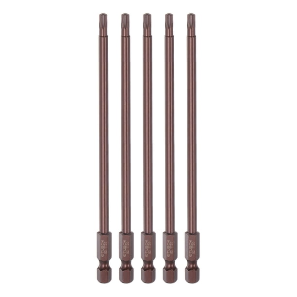 5uds T20 Torx Barrena 1/4 Hexagonal Magnético Seguridad Estrella Destornillador Eléctrica Unique Bargains Rojo