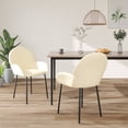 thumbnail image 4 of vidaXL Dining Chairs 2 pcs Cream Faux Leather, 4 of 6