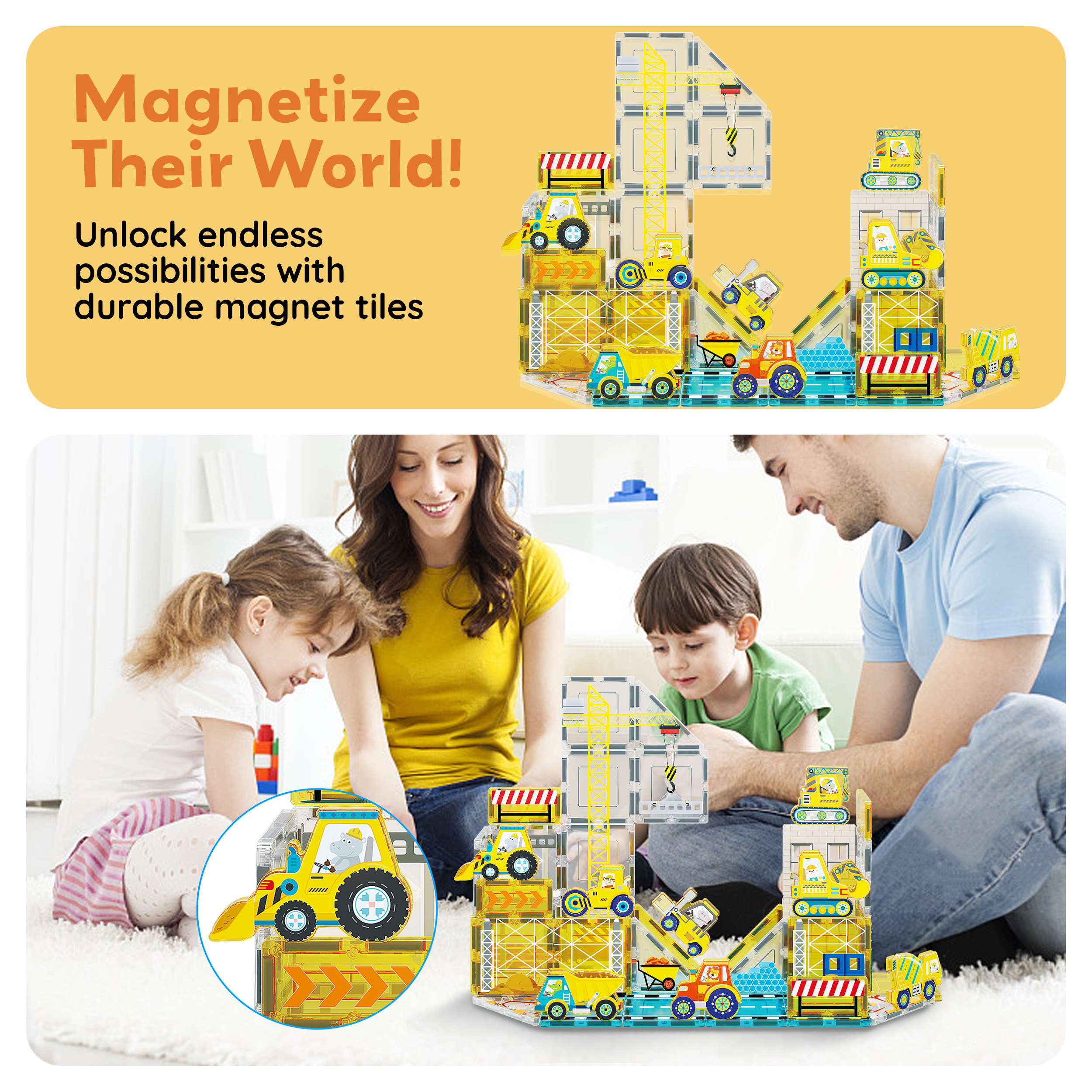 Picasso Tiles Magnetic Add-On 8-Piece Vehicle Set photo 7