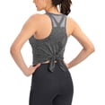 thumbnail image 2 of JDEFEG 3X Long Tops for Women Tie Back Yoga Shirt Workout Mesh Short Sleeves Activewear Sports Tank Top Shirt Loose Sports Top Cowl Neck Tops for Women Polyester,Spandex Grey Xl, 2 of 9