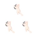 thumbnail image 4 of Destyer Support de Cellulaire Chat Mignon 1/2/3/5 Tablettes Bureau Voiture Support Ventouse Universel Blanc 3 Pcs, 4 of 6
