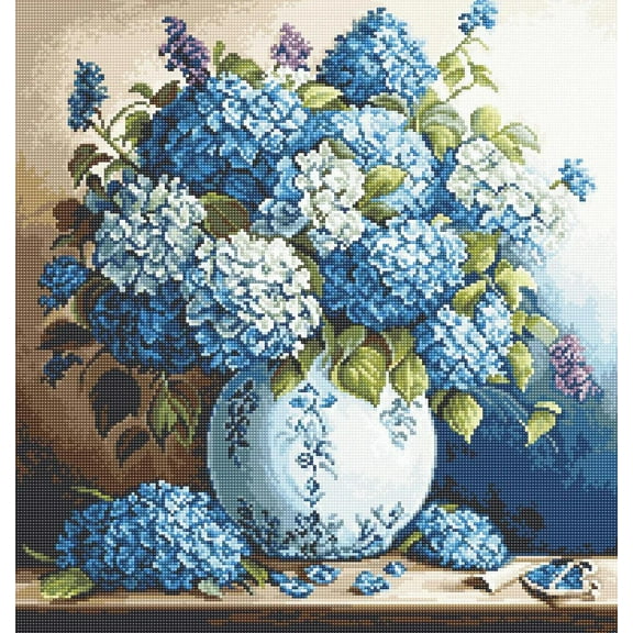 Vase with Hydrangeas B700L Counted Cross-Stitch Kit