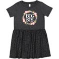 thumbnail image 3 of Inktastic Big Sis Rose Floral Wreath Sister Girls Toddler Dress, 3 of 5
