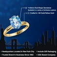 thumbnail image 2 of Gem Stone King 14K Yellow Gold Millennium Blue Mystic Quartz Engagement Ring for Women | 3.60 Cttw | Oval 11X9MM | Gemstone Birthstone | Size 5, 2 of 6