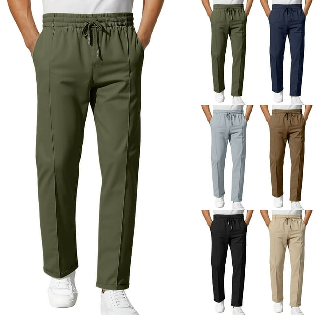 Sentmoon Men's Casual Pants Mens Workout Pants Men's Sports Pants Solid Color Casual Men's Pants Small Leg Pants Men's Pants for Outdoor Activities and Hiking S