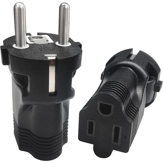 EcoNesxp Type German European Travel Adapter F 2 Outlets International Power Plug Pack Iceland Spain