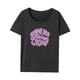 thumbnail image 3 of Camiseta de cuello redondo para mujer, camiseta informal de manga corta a la moda para senderismo, compras L, 3 of 8