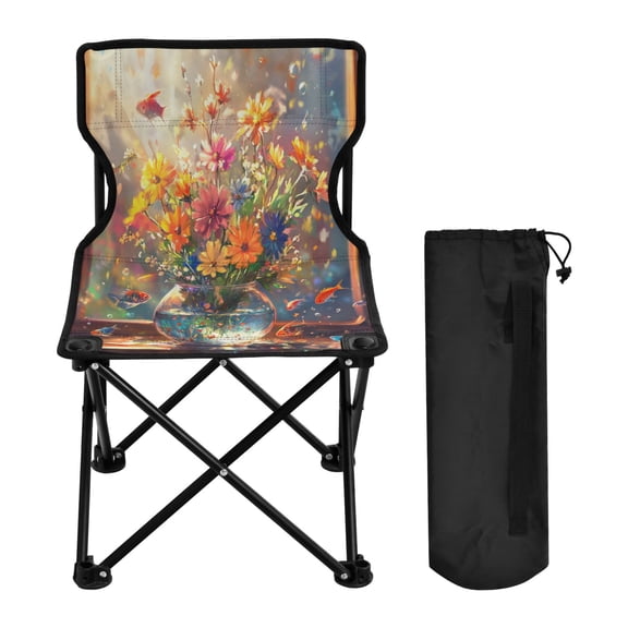 BZSMCE Camping Chairs Modern Colorful Reflections Pattern Folding chair